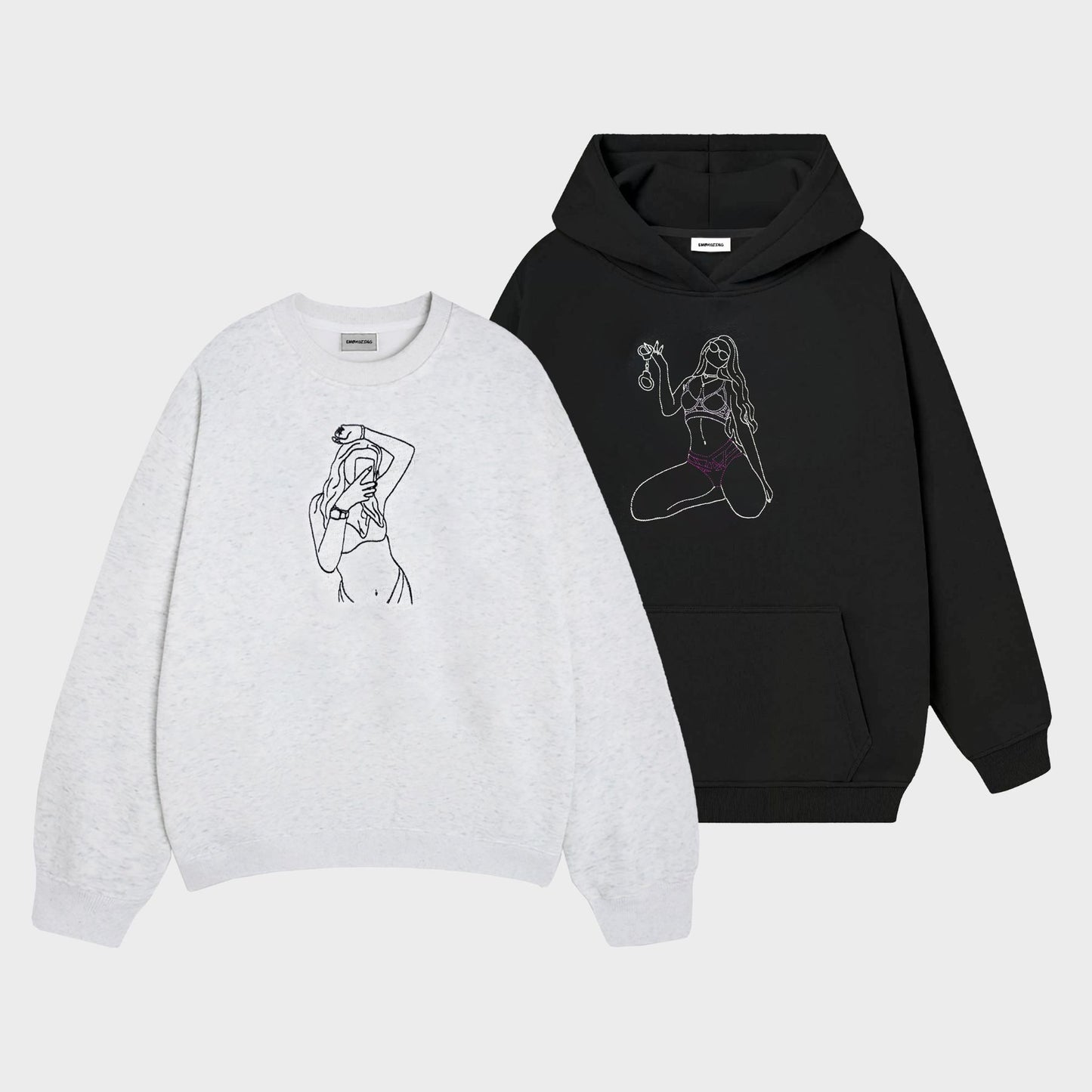 Embroidered Spicy Hoodie & Sweatshirt