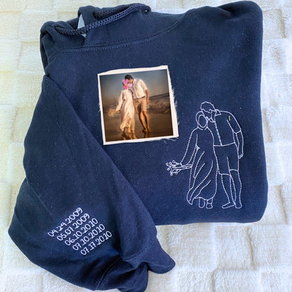 Custom Photo Embroidered Hoodie & Sweatshirt