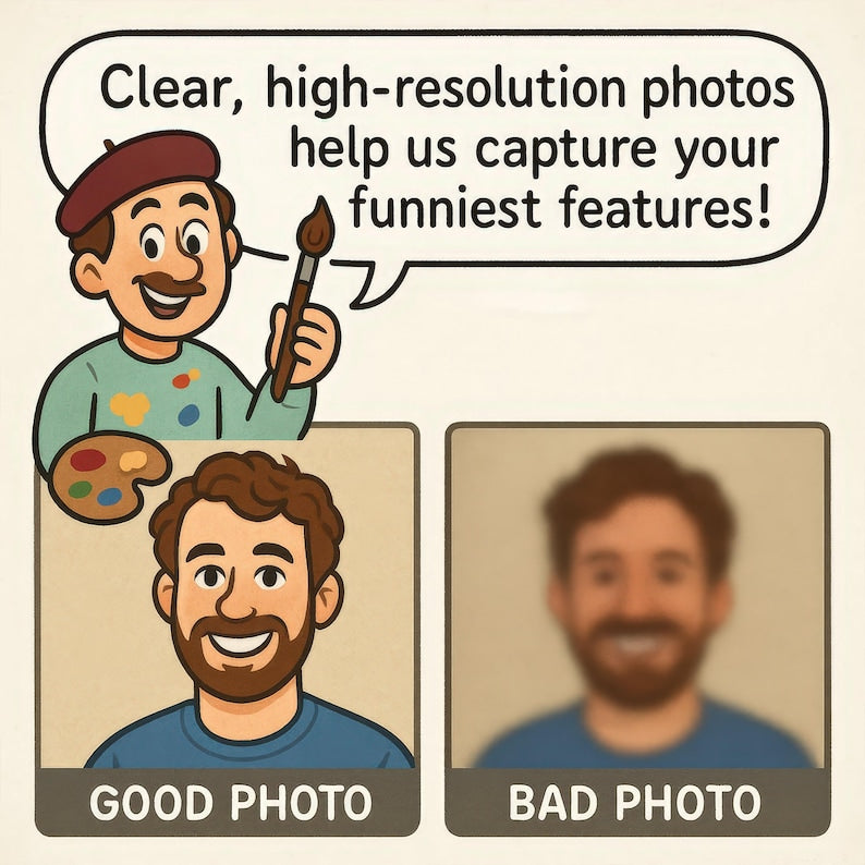 🎨😜 Custom Funny Mugshot Caricature Portraits