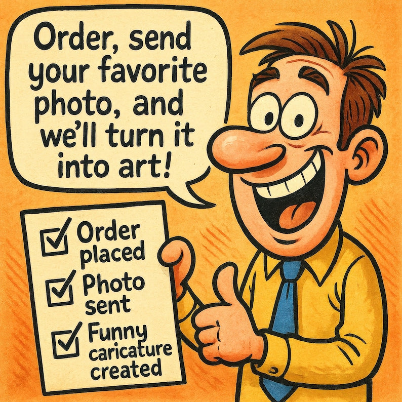 🎨😜 Custom Funny Mugshot Caricature Portraits