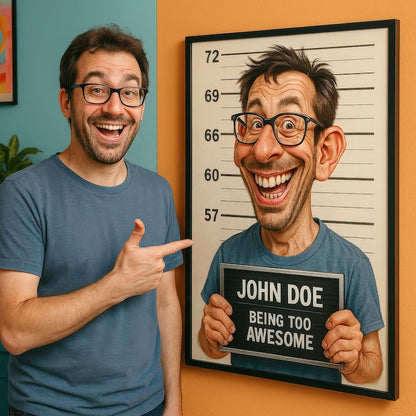 🎨😜 Custom Funny Mugshot Caricature Portraits