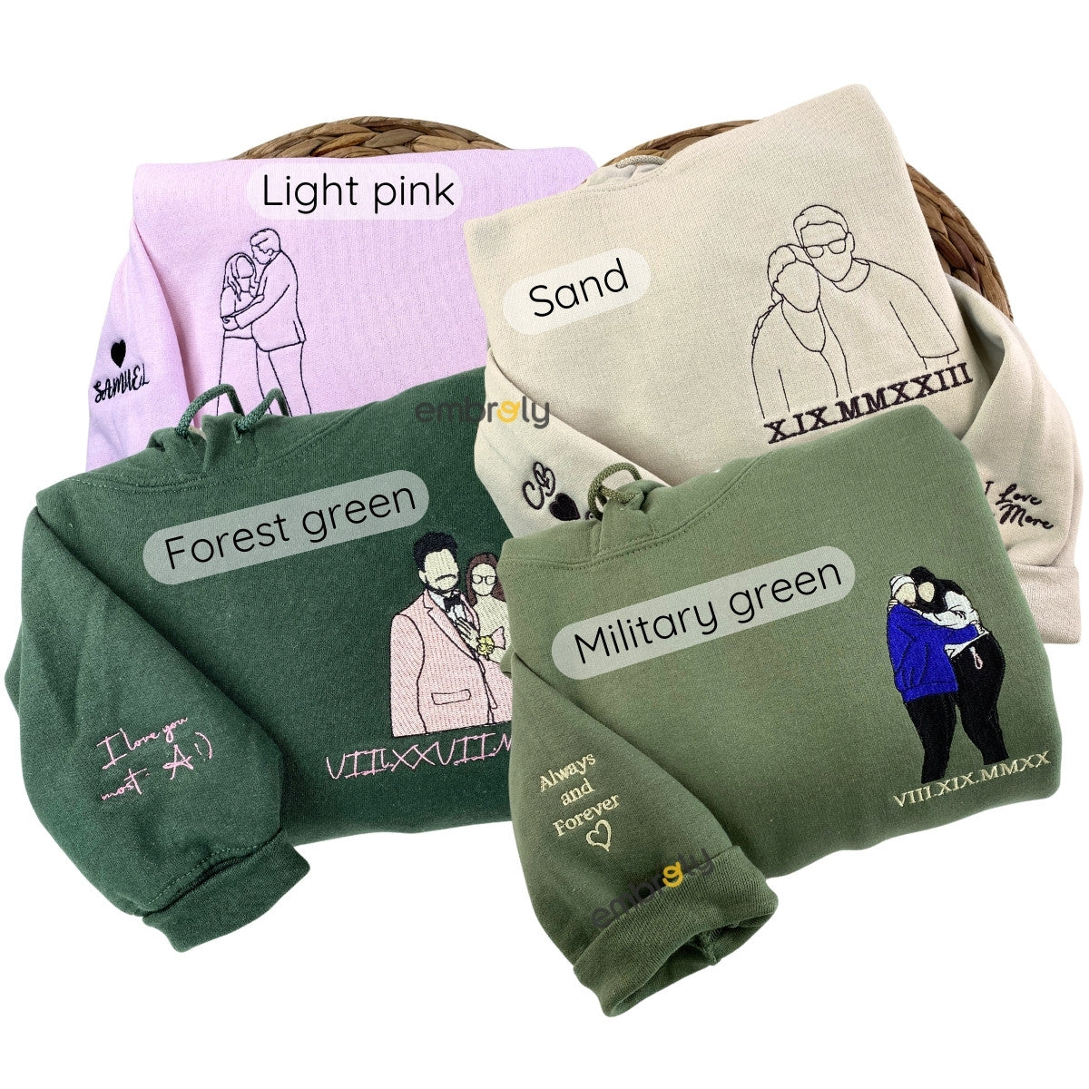 Custom Photo Embroidered Hoodie & Sweatshirt