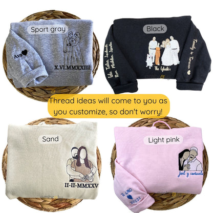 Custom Photo Embroidered Hoodie & Sweatshirt